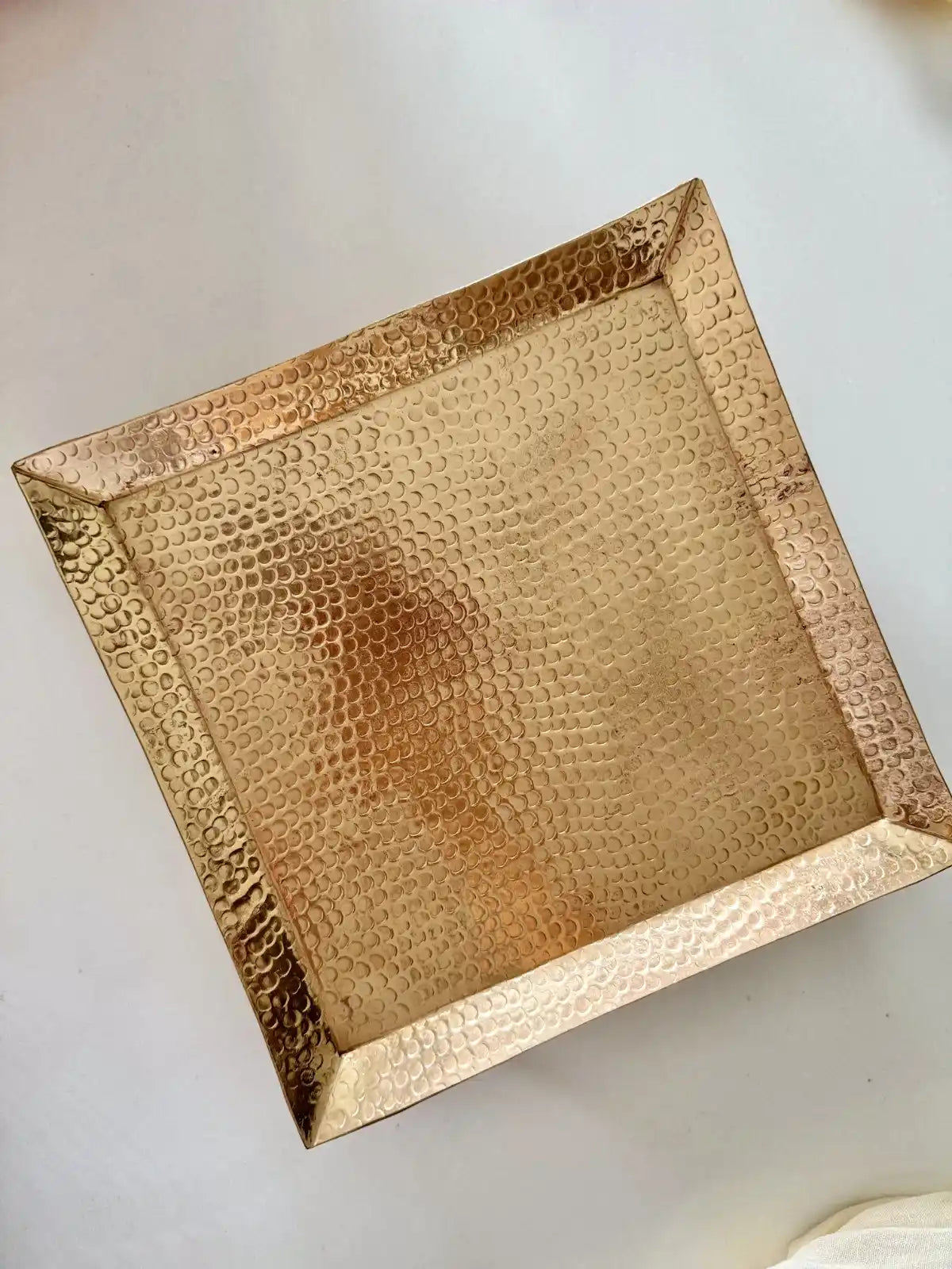 Copper Square Dinner Serving Platter, Side Angle