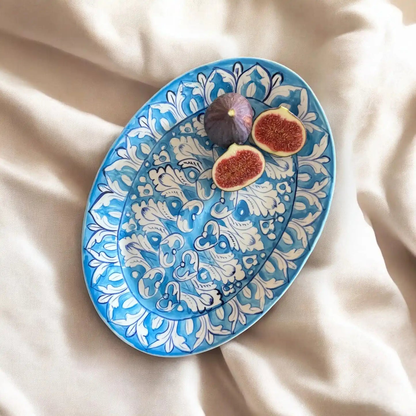 Asmaani Ceramic Serving Platter, With Fruit