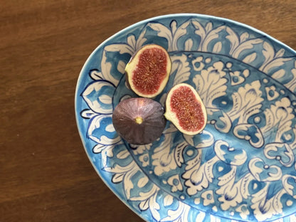 Asmaani Ceramic Serving Platter, CloseUp with Fruit