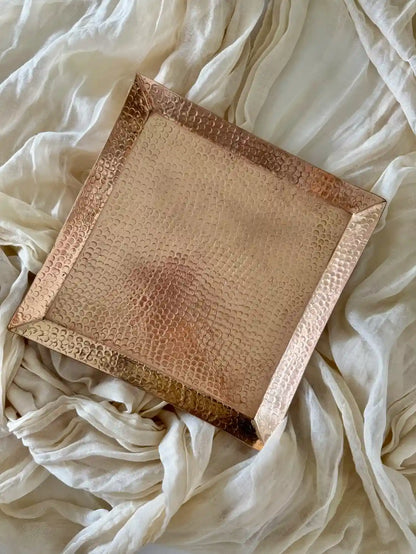 Copper Square Dinner Serving Platter, Top View