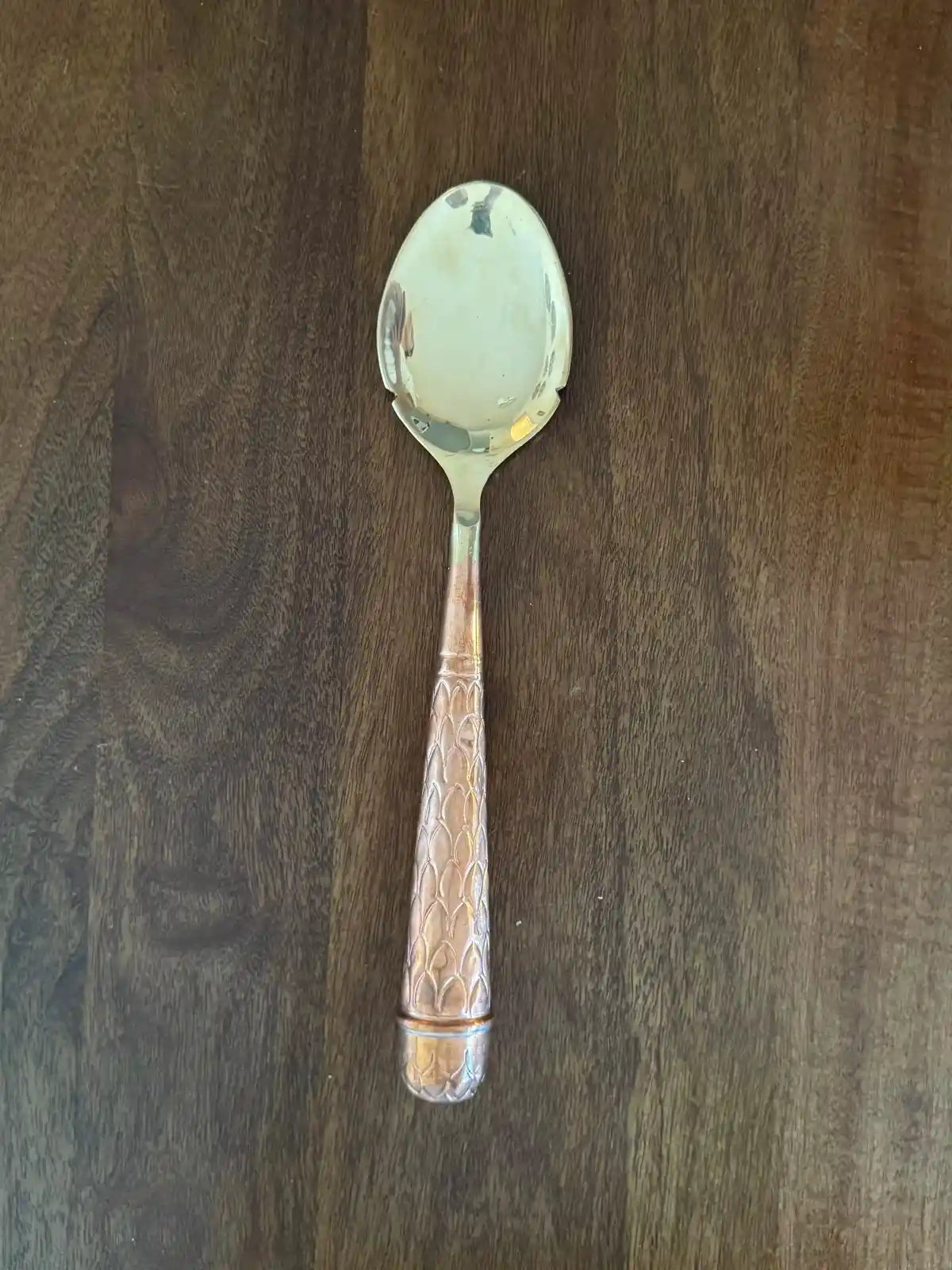 Hand Hammered Serving Spoon Gold Cutlery Set, Rice Top