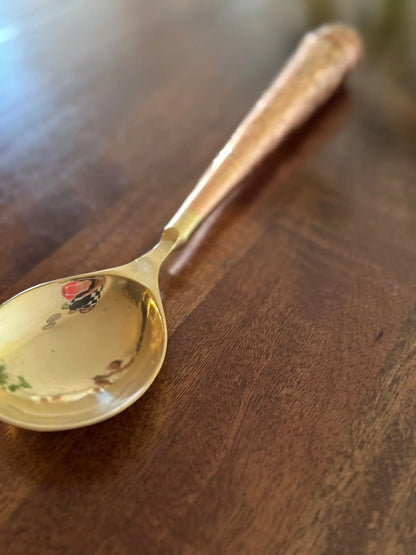Hand Hammered Serving Spoon Gold Cutlery Set, Gravy UpSide